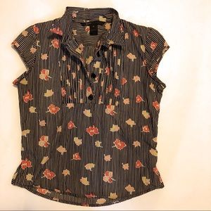 Marc Jacobs Popover Style Cap Sleeve Blouse